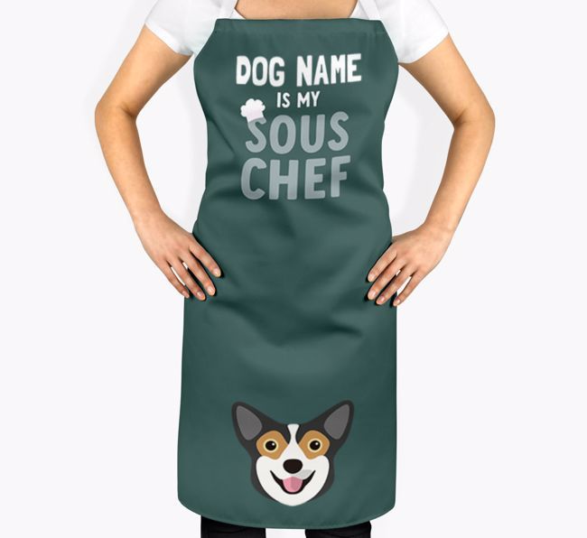 {dogsName} is my Sous Chef: Apron with {breedFullName} Icon